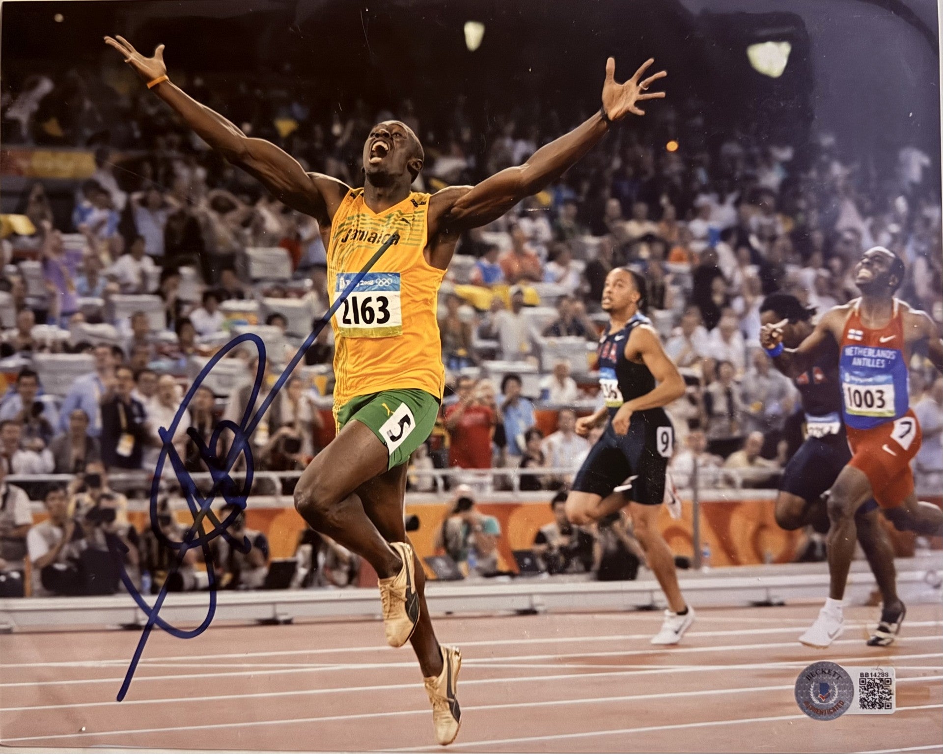 Usain Bolt Autographed Picture (2008 Olympics - 100m)