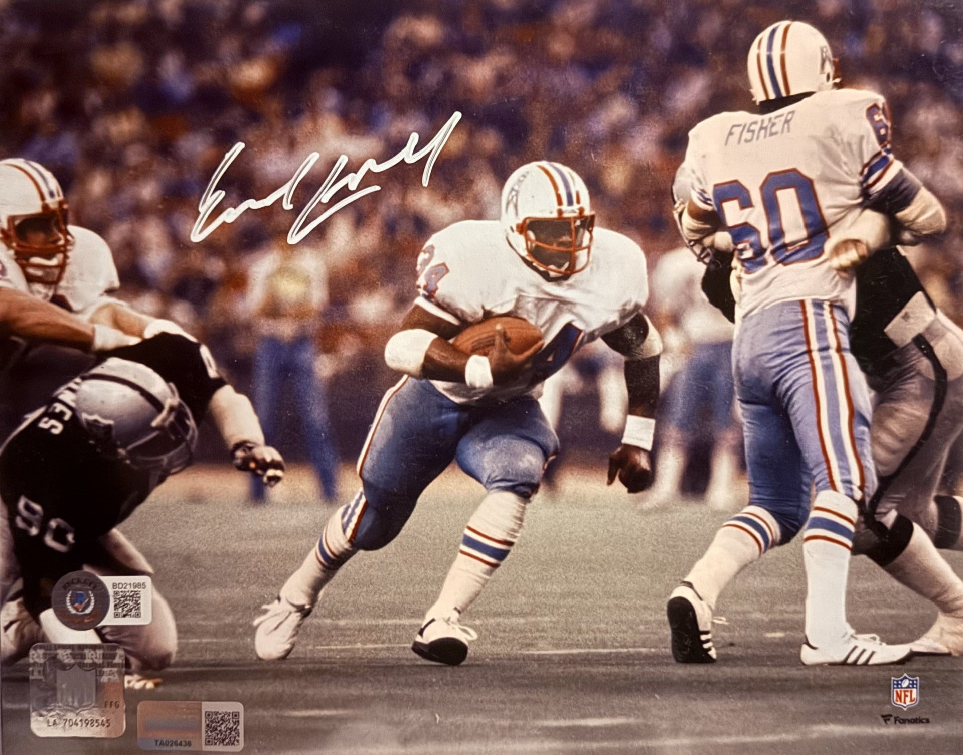 Earl Campbell Two Autographed Photos (NFL)