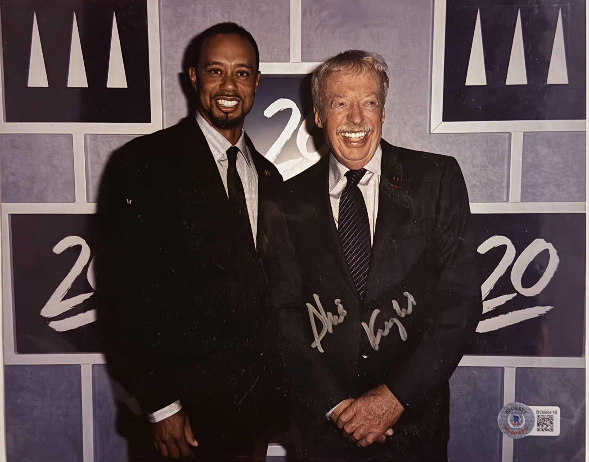 Phil Knight and Tiger Woods Signed Photo
