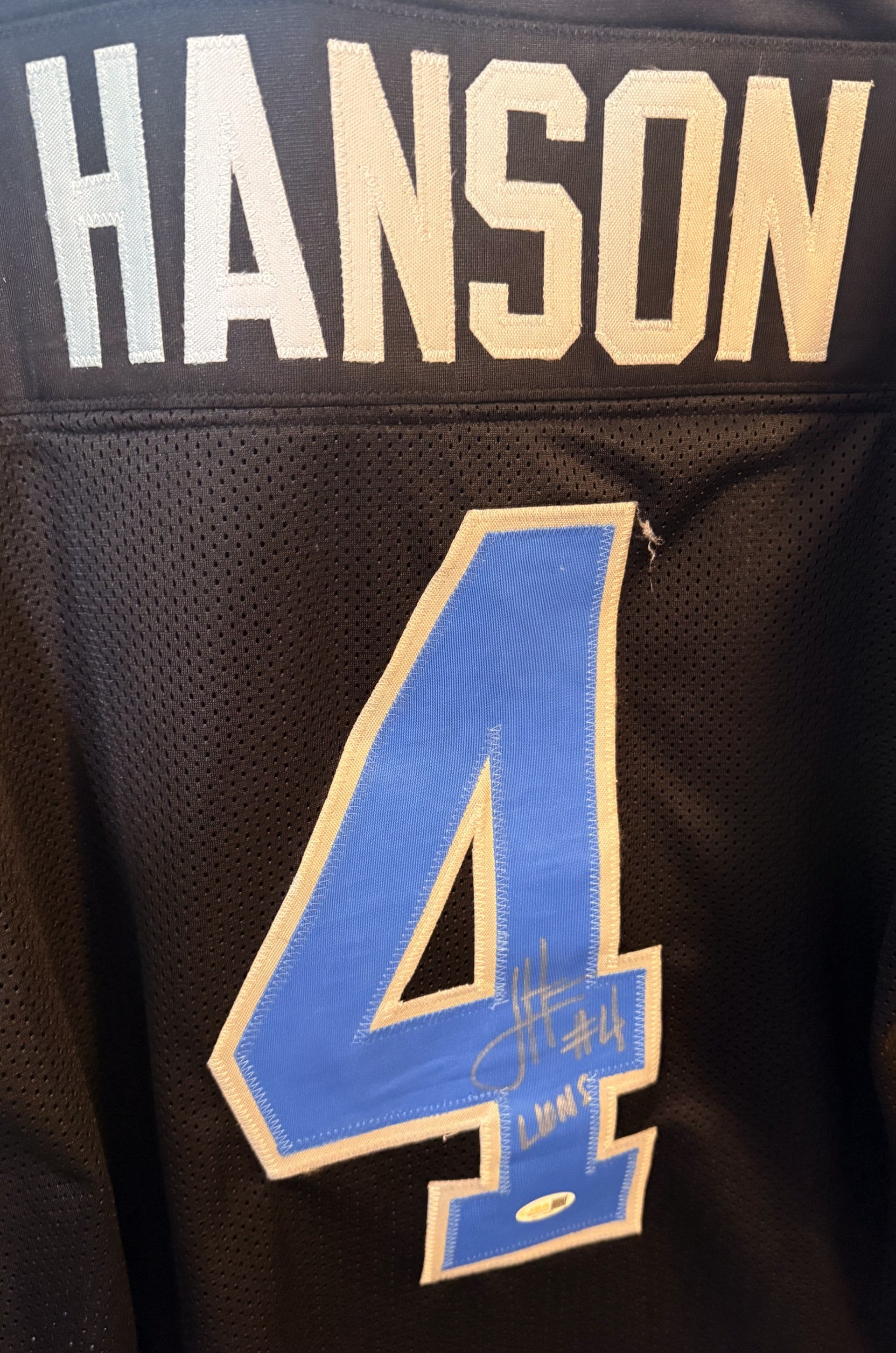 Jason Hanson SIGNED Jersey (Kicker - Detroit Lions)
